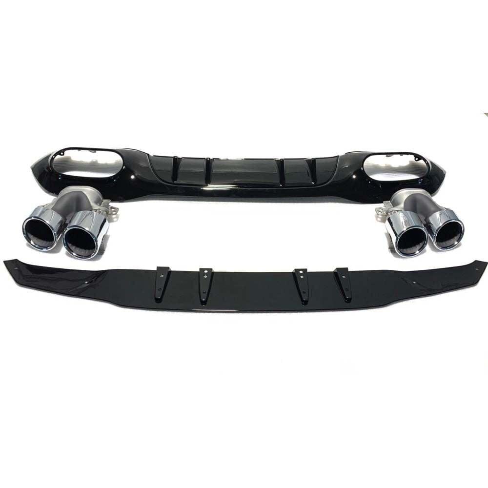 Mercedes A45 W177 HB 2019+ Uyumlu Yedek Parça Difüzör & Silver Egzoz Seti