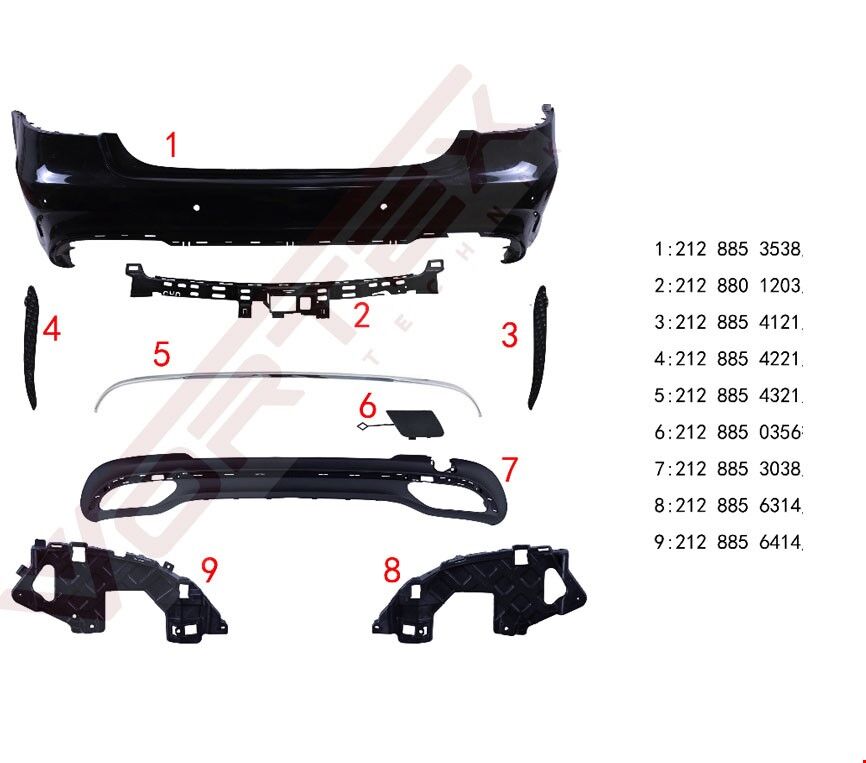 Mercedes W212 Arka Tampon Seti (Amg) 2013 Sonrası Uyumlu