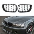 Bmw 3 Serisi 2002-2004 E46 İçin Uyumlu Yedek Parça Diamond Panjur (Böbrek) Piano Black Çerçeve