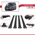 Volkswagen Caddy 3 (2K) 2011-2015 Arası ile Uyumlu FLY Model Ara Atkı Tavan Barı Siyah 4 Adet