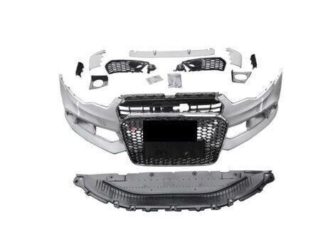 Audi A6 2012-2014 İçin Uyumlu Yedek Parça RS6 Ön Tampon Panjur Seti (Krom Çerçeve)