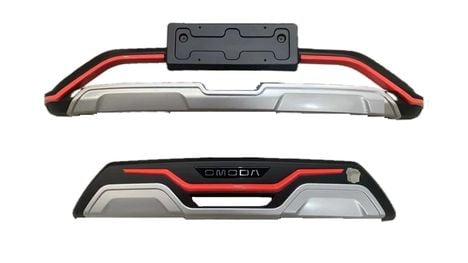 Chery Omoda 5 (2022-2024) Arası  Uyumlu Ön Arka Koruma / Kırmızı Çizgili