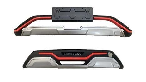 Chery Omoda 5 (2022-2024) Arası  Uyumlu Ön Arka Koruma / Kırmızı Çizgili