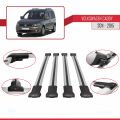 Volkswagen Caddy 3 (2K) 2011-2015 Arası ile Uyumlu FLY Model Ara Atkı Tavan Barı Gri 4 Adet