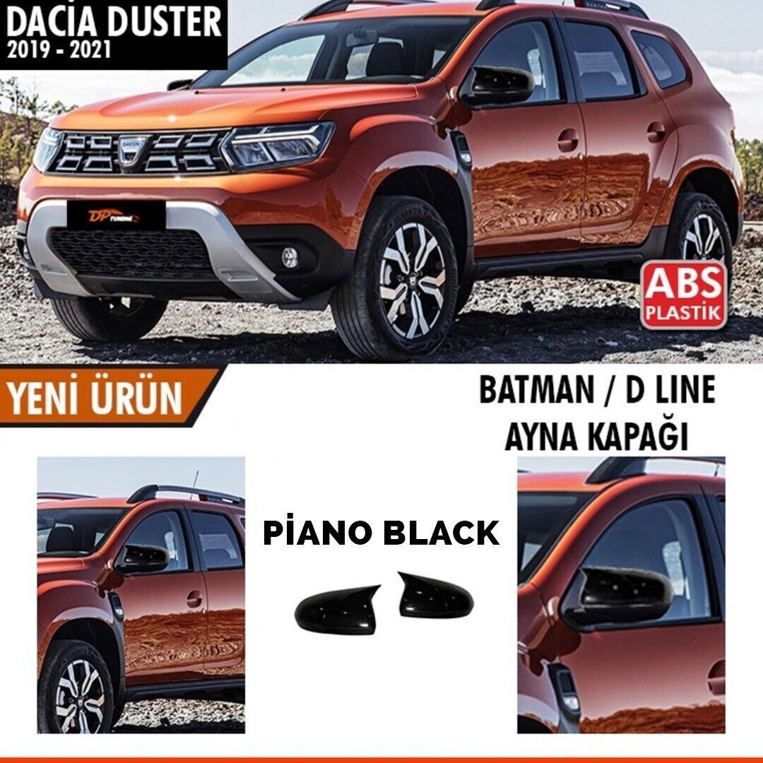 Dacia Duster 2019-2021 Uyumlu Yedek Parça Batman Yarasa Ayna Kapağı Sinyalli Piano Black