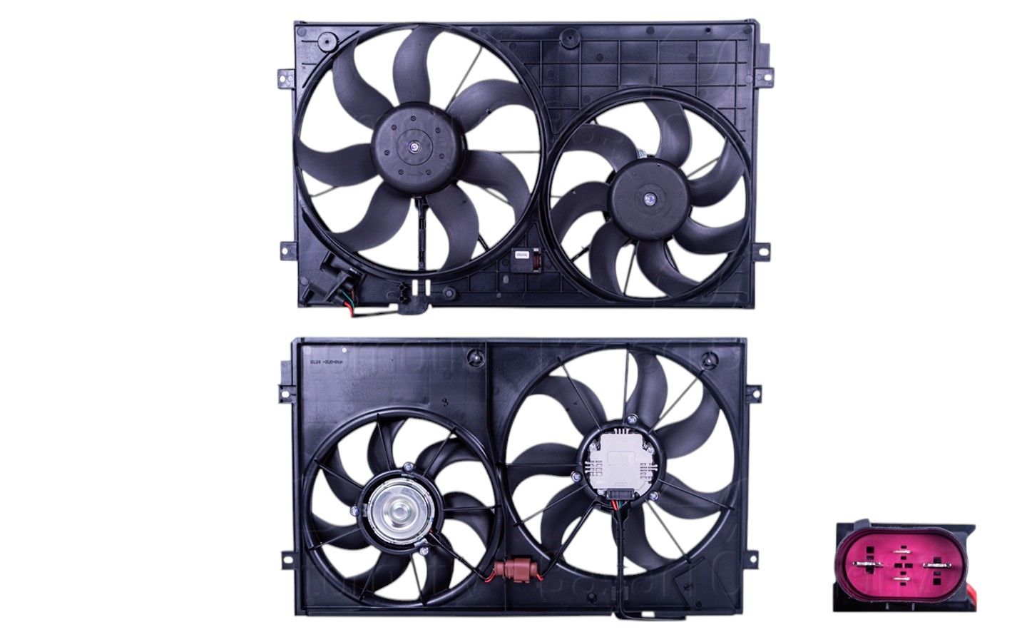 Volkswagen Golf 5 Jetta Passat Seat Leon 2005 Fan Motoru Davlumbaz (360 MM + 295 MM - 4 Fiş - 220W + 150W)