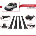 Volkswagen Caddy 3 (2K) 2003-2010 Arası ile Uyumlu FLY Model Ara Atkı Tavan Barı Siyah 4 Adet
