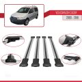 Volkswagen Caddy 3 (2K) 2003-2010 Arası ile Uyumlu FLY Model Ara Atkı Tavan Barı Gri 4 Adet